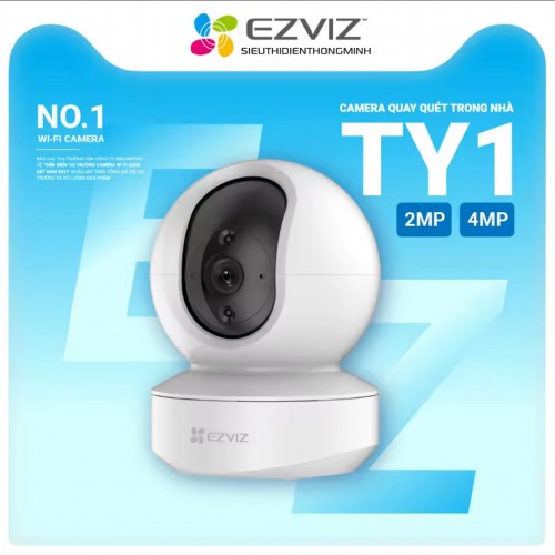 Camera EZVIZ TY1 2MP (Wifi 2MP, Quay quét, loa + mic)