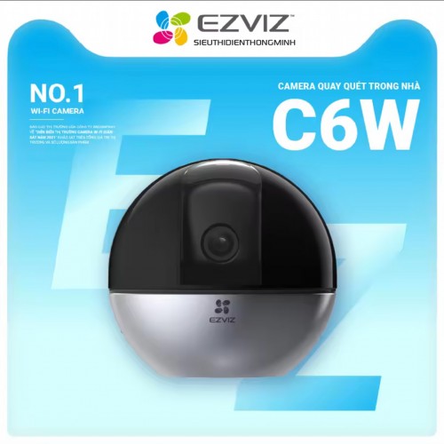Camera EZVIZ C6W 4MP (Dòng cao cấp Wifi 4MP, Quay quét, loa + mic, AI thông minh)