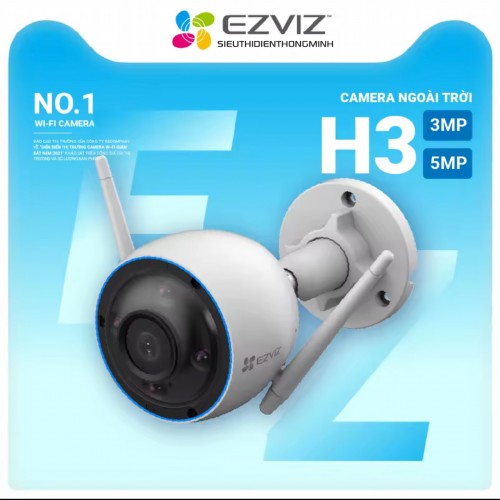 Camera EZVIZ H3 3K (Thân Wifi 5MP, loa + mic, đêm có màu, báo động, AI)